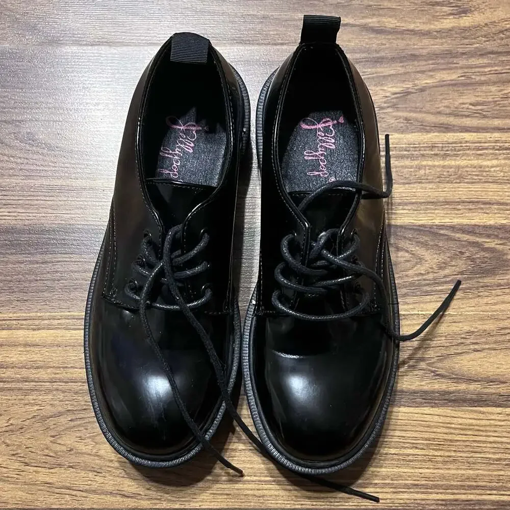 Black JellyPop Oxford Platform 7.5 New